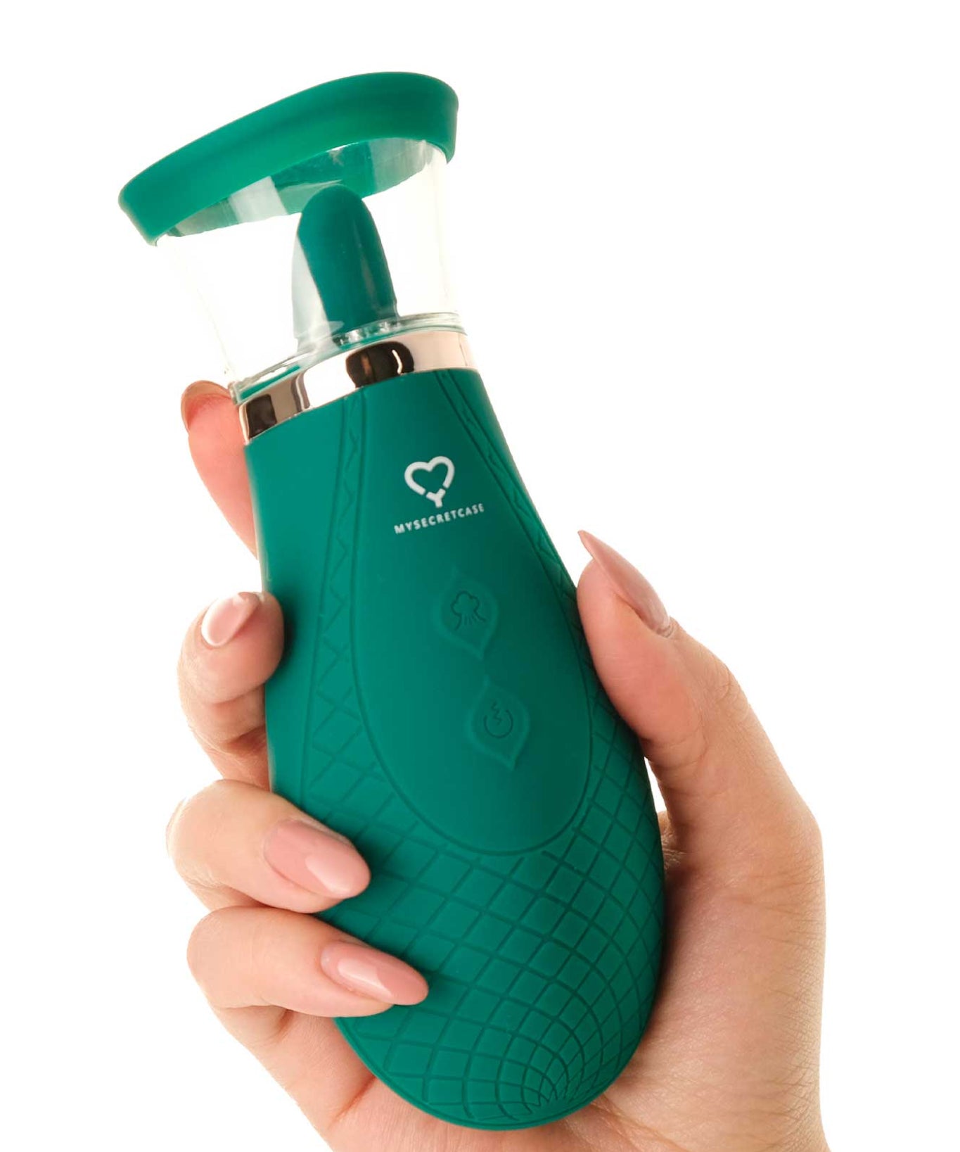 Vibratore clitoride Suki di MySecretCase con funzione di suzione, leccate e vibrazioni per una stimolazione intensa e mirata, ideale per simulare il sesso orale